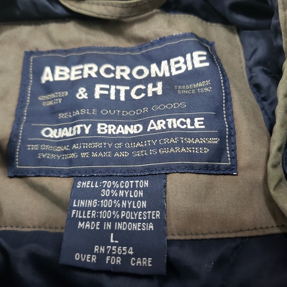 Abercrombie & Fitch Jacket SZ L Zip Up Button Up - Picture 5 of 12